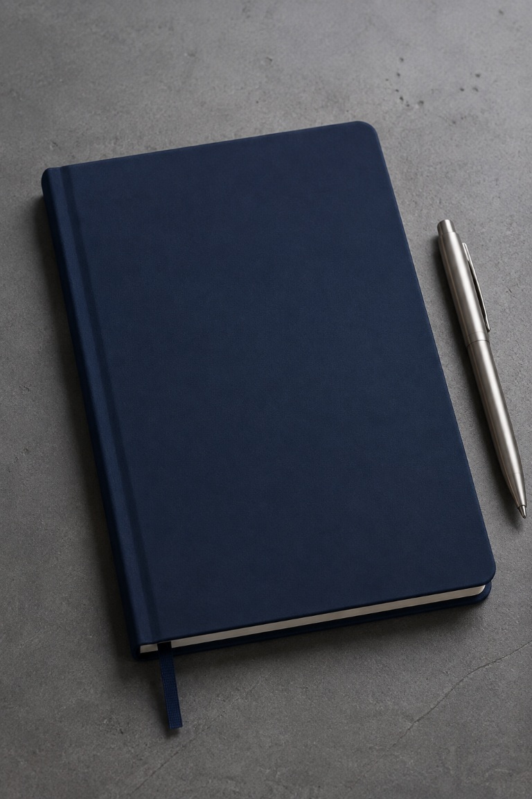 Premium branded notebook being used at a conference